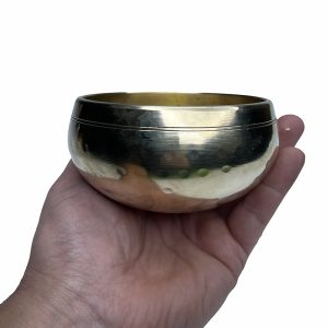 کاسه تبتی فلزی طلایی براق چکش خورده Gold Metal Tibetan bowl