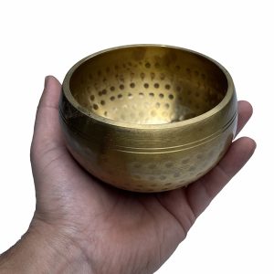 کاسه تبتی فلزی طلایی مات 10 سانت Gold Metal Singing bowl