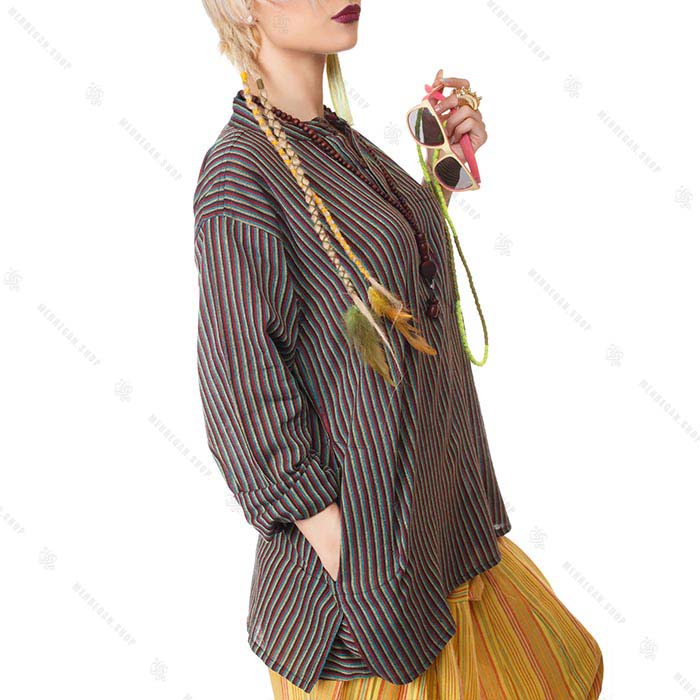 بلوز سنتی هیپی استایل فندقی – Nut Brown Hippie Kurta