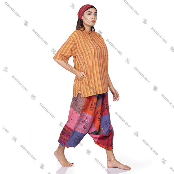 پیراهن سنتی هیپی استایل نارنجی – Orange Kurta